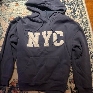 Women’s Navy Hoodie with NYC Print